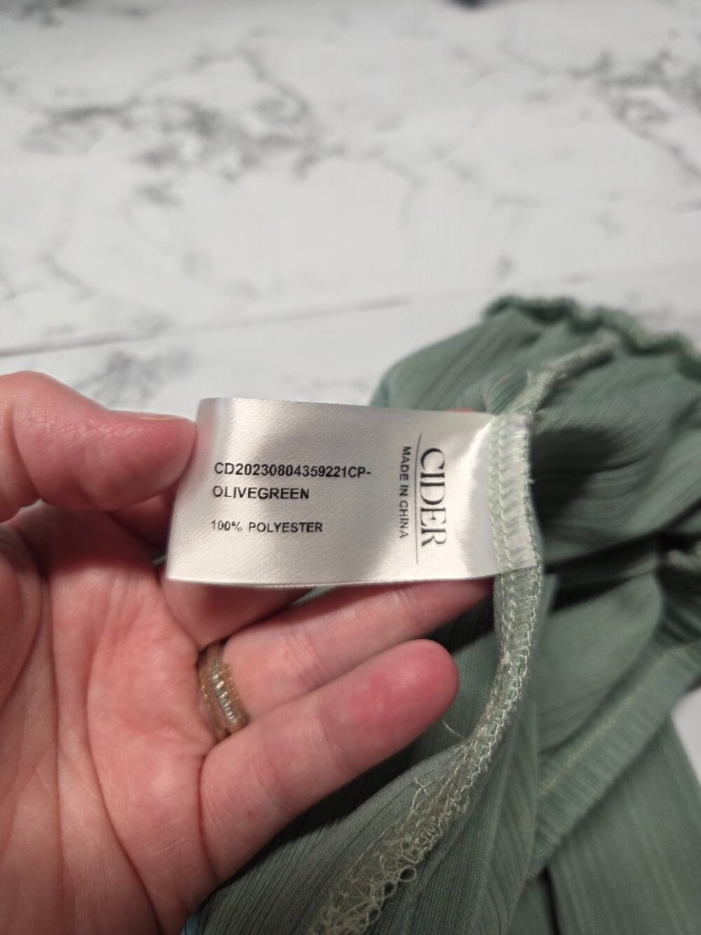 Cider 0XL Olive Sage Green Drawstring Pleated Flowing Silhouette Wide Leg Pants - Picture 9 of 10